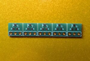 SOT23 Through Hole Adapter for MMBFJ201 SMD (5-pack)