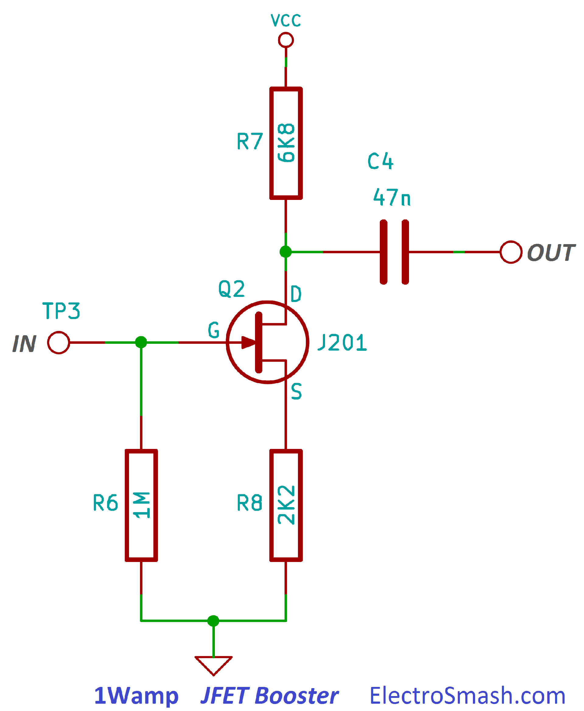 1wamp jfet booster circuit.