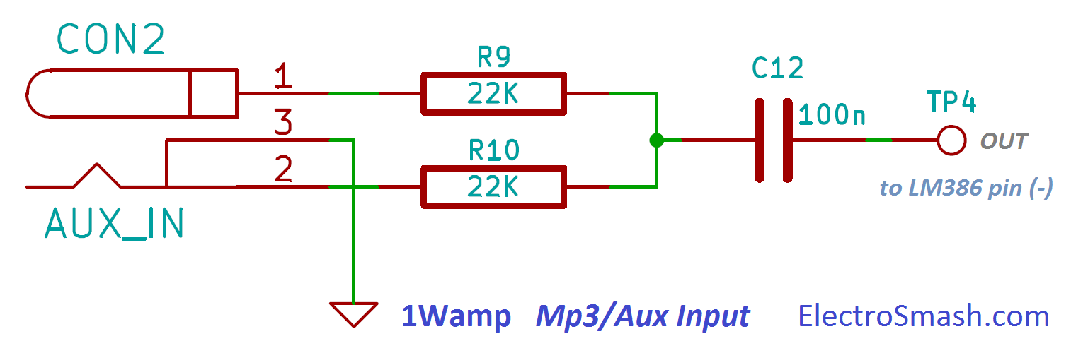 1wamp lm386 mp3 aux input