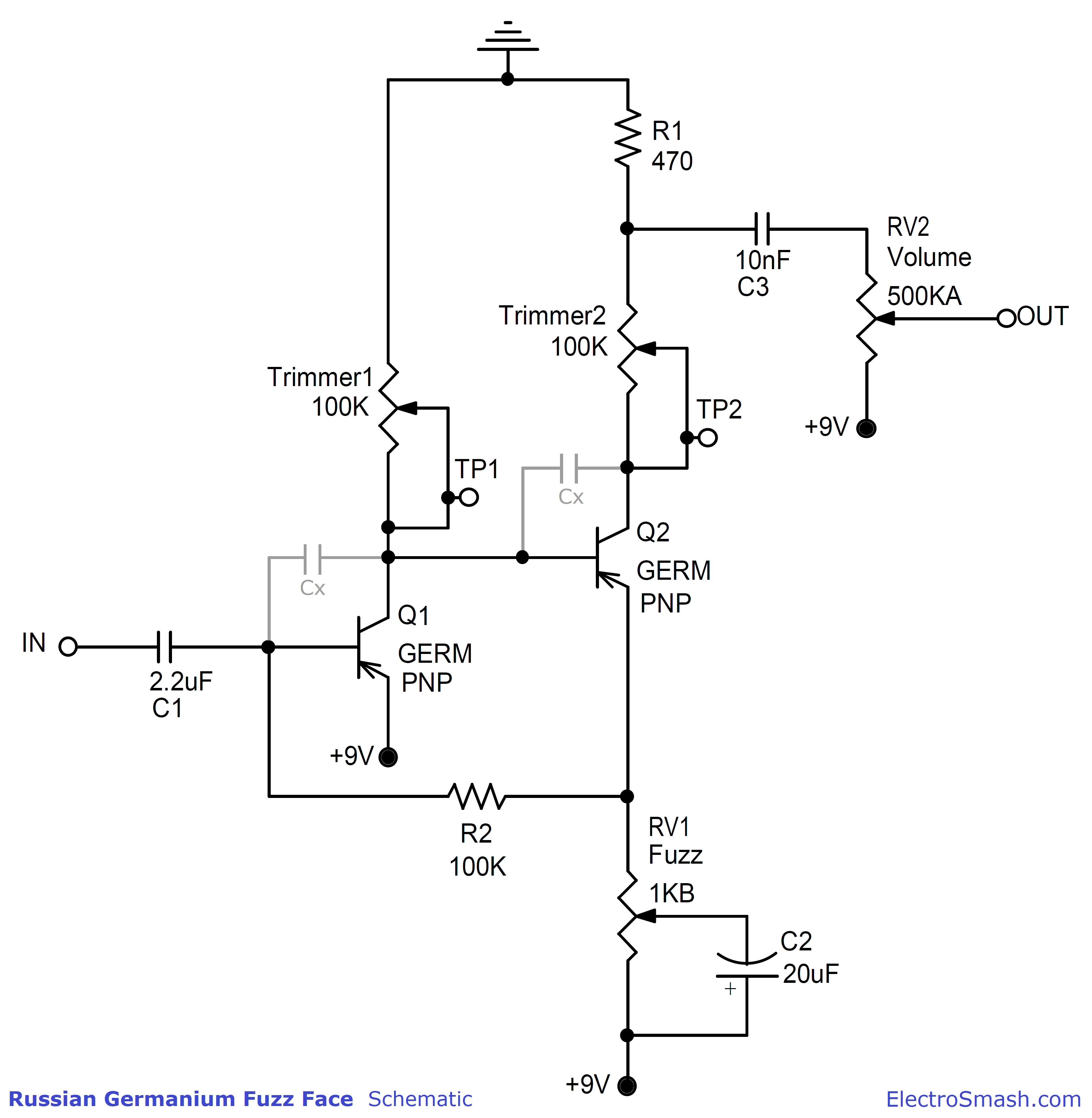 Germanium Fuzz Face Schematic