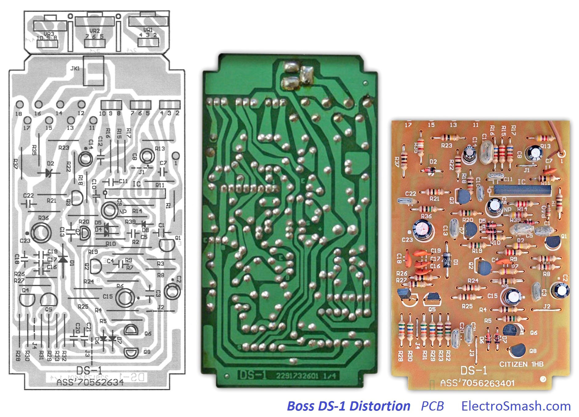 boss ds1 distortion pcb small