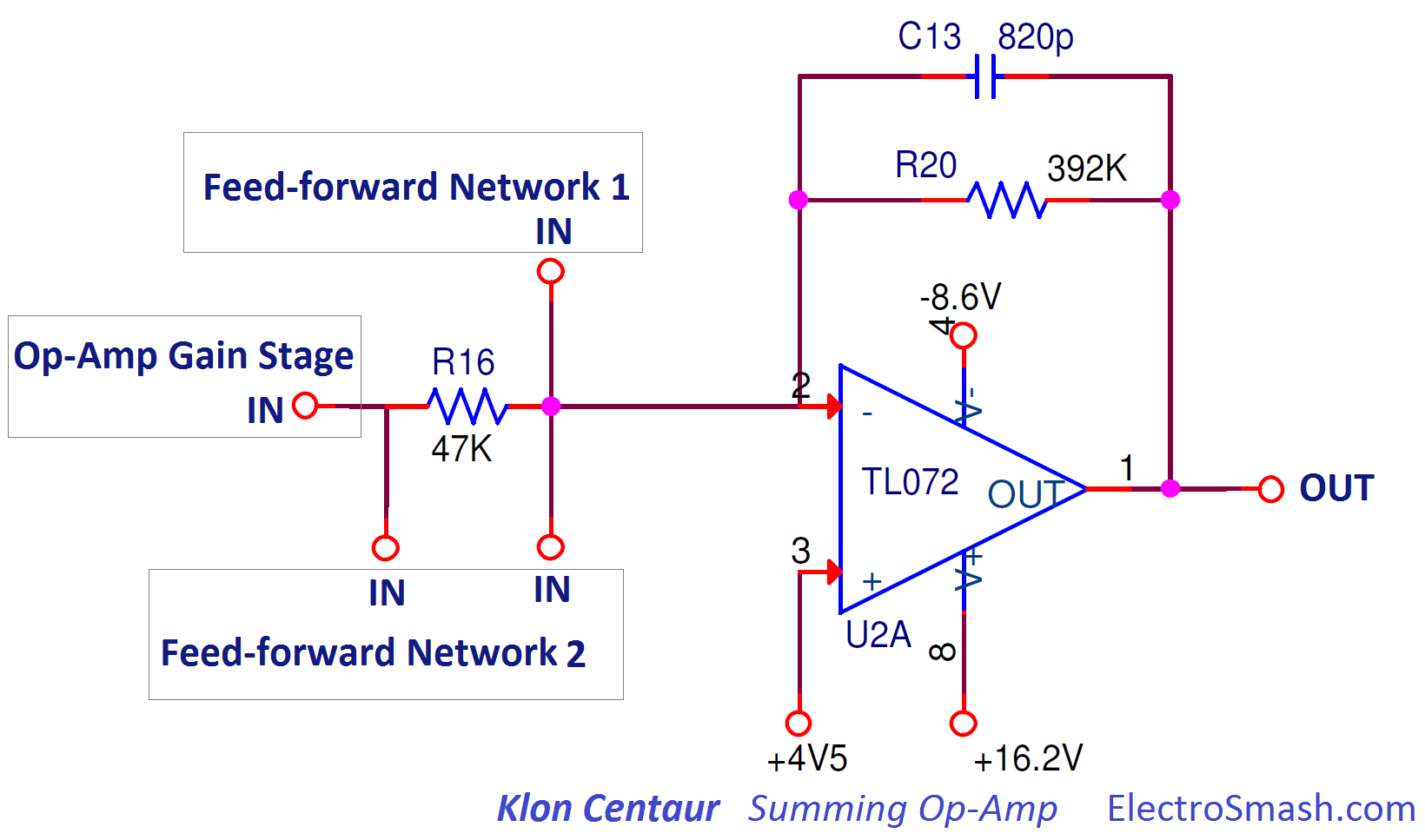 klon centaur summing op amp