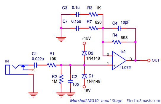 Marshall MG10 Input Stage