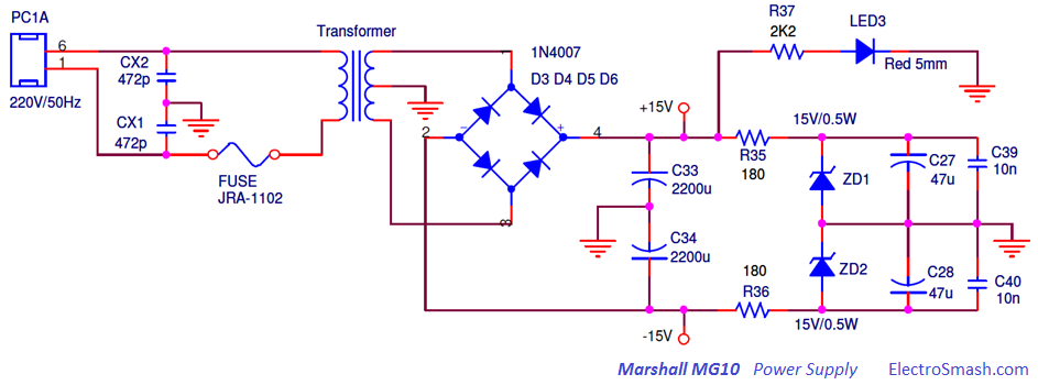 Marshall MG10 Power Supply
