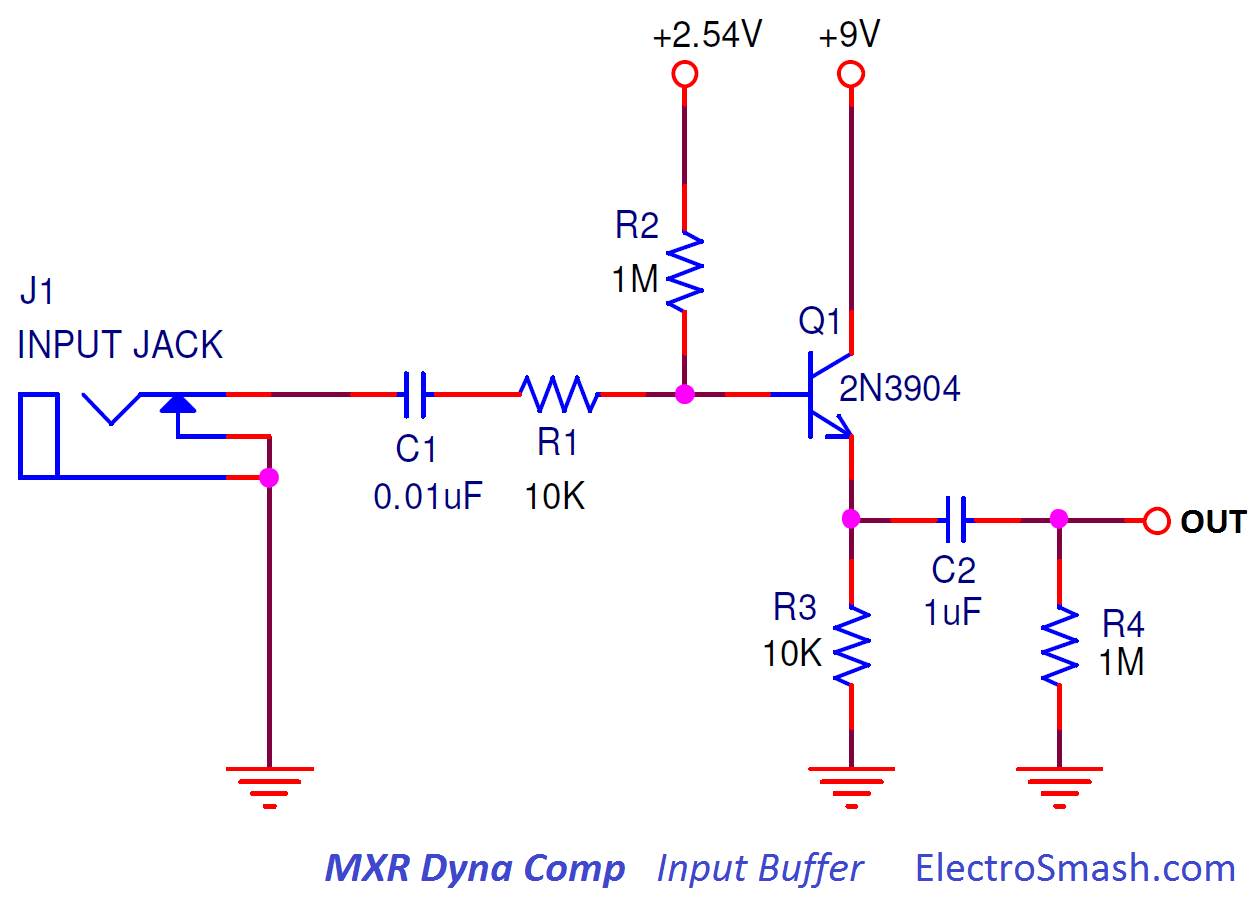 mxr dyna comp input buffer