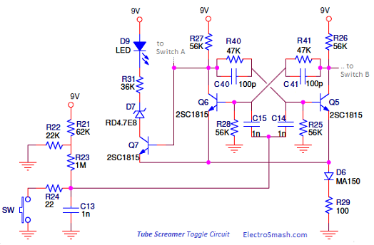 Tube Screamer Toggle Circuit